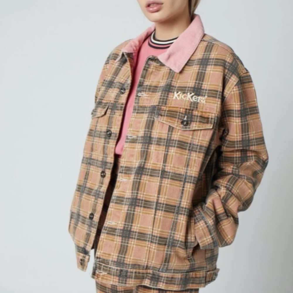 Brand New Never Worn Denim Checkered Jacket
